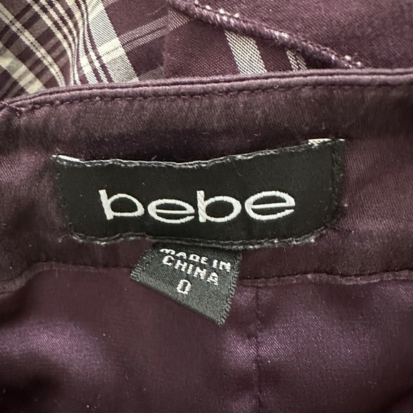 Bebe Purple Plaid Ruffle Mini Skirt Y2K 90s Size 0 - Picture 6 of 6